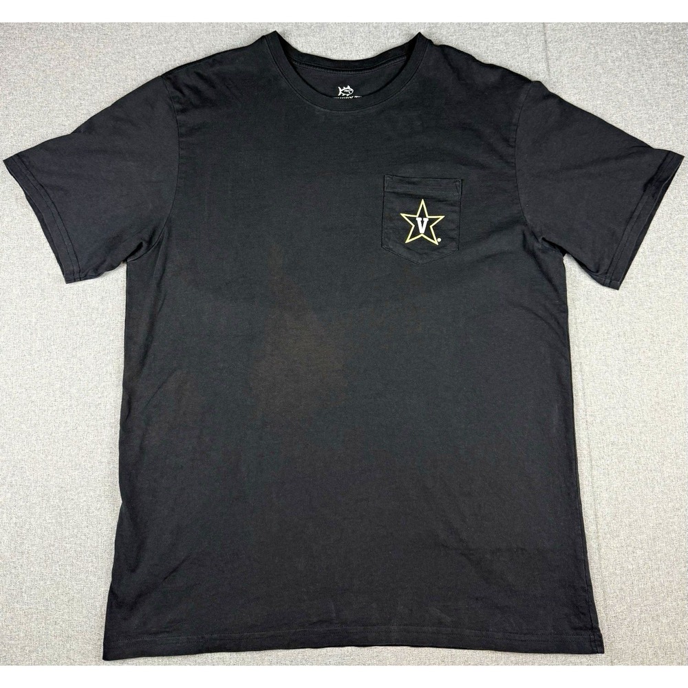 Southern Tide Vanderbilt Commodores Mens L T Shirt Black Pocket Skipjack NCAA